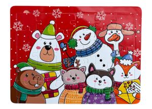 Пазл "Снеговик и компания" 30 элементов на подложке