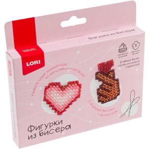 Бис-105 Фигурки из бисера. Брелоки "Рука с сердечком, сердце"