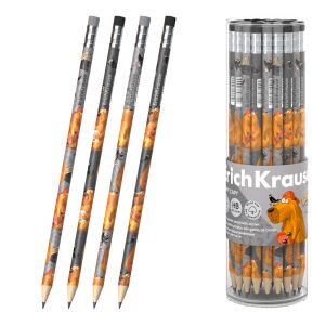 Чернографитный карандаш пластиковый ErichKrause Happy Capy, круглый, с ластиком, HB 