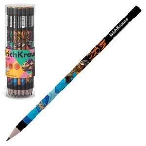 Чернографитный карандаш ErichKrause Dino Art, трехгранный, НВ 
