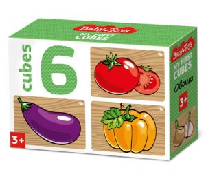 Кубики "Овощи" (без обклейки) 6 шт