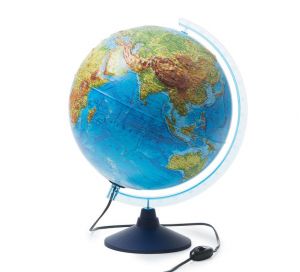 Глобус Земли физико-политический 250мм Рельефный с подсветкой
