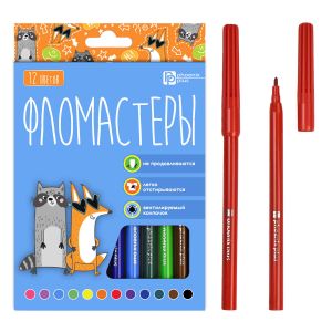 Набор фломастеров 12 цв, смываемые чернила