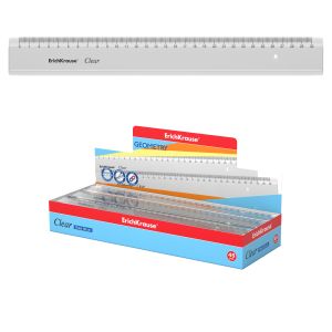 Линейка пластиковая ErichKrause Clear, 30см, прозрачный 