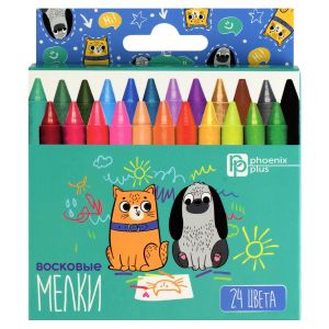 Мелки восковые КОТ И ПЕС (24 цвета)