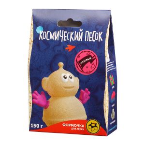 Космический песок, розовый + формочка 150 г. Пакет.