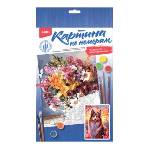 Картина по номерам на картоне 20*28,5 см "Колли"