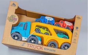 FREE WHEEL TRUCK W/4PCS CAR Игрушка Грузовик желтый с 4 машинами