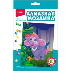 Амк-015 Алмазная мозаика 15*20 детская (неполное заполнение) "Слонёнок" 
