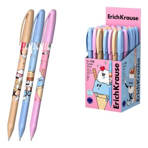 Ручка шариковая ErichKrause U-108 Stick Yummy 1.0, Ultra Glide Technology, цвет чернил синий