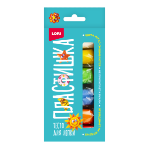 Тдл-048 Пластишка. Тесто для лепки 6 цв по 30 гр (коробка с вырубным окном)