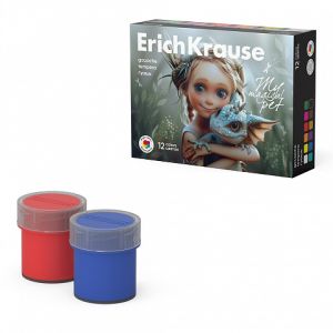 Гуашь ErichKrause Magic Pet 12 цветов по 20 мл 