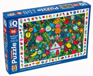IQ Пазл с развивающей  игрой 96 эл. Домик в цветах 6+