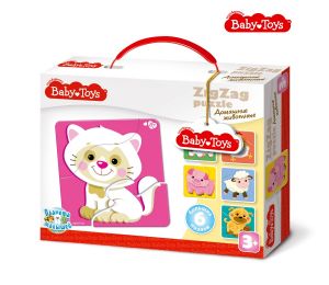 Пазлы ЗИГЗАГ "Домашние животные" 18 эл Baby Toys (макси) 02500