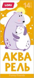 Ааф-004 Акварель FUNNY FRIENDS, 14 цветов, б/к