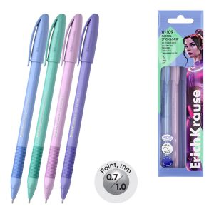 Ручка шариковая ErichKrause U-109 Stick&Grip Pastel 0.7, Ultra Glide Technology, цвет чернил синий 