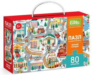 Пазл на внимательность "Зимний городок" 80 элементов
