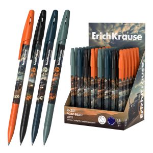 Ручка шариковая ErichKrause R-301 Stick Road Beast 0.7, цвет чернил синий