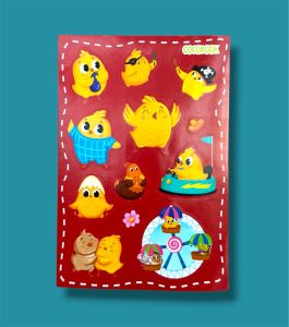 Стикеры листовые Цыплёнок Пух