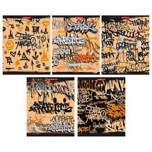 Тетрадь 48л Граффити, А5, клетка, крафт