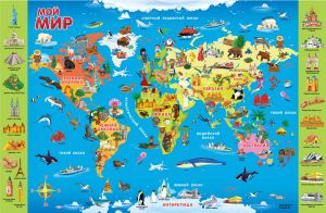 Карта Мира настенная двухсторонняя. Мой мир.