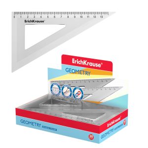 Угольник пластиковый ErichKrause Clear, 60°/13см, прозрачный 