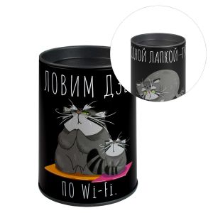 Копилка-подставка для канцелярских принадлежностей, СЕРЫЙ КОТ