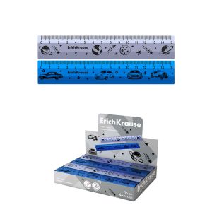 Линейка пластиковая ErichKrause, 15см, ассорти для мальчиков