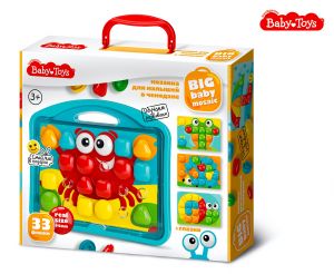 Мозаика для малышей в чемодане "Краб" d45/33 эл Baby Toys арт.04102