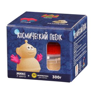 Космический песок, песочный, красный, пластичный, + формочка, 0,3кг