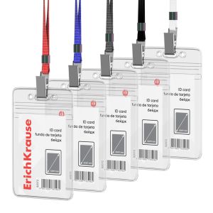 Бейдж вертикальный в комплекте с лентой ErichKrause ассорти