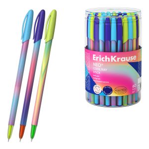 Ручка шариковая ErichKrause Neo® Stick Cool Ray 0.7, Super Glide Technology, цвет чернил синий 