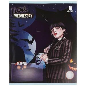 Тетрадь, 18 листов, клетка, девочка гот Умка. Диз№3