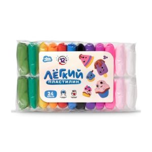 Легкий пластилин "Лепи Легко" ТМ, набор 24 цвета, пакет