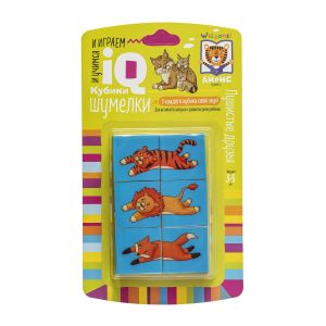 Умные кубики. Шумелки. 6 штук. Пушистые друзья