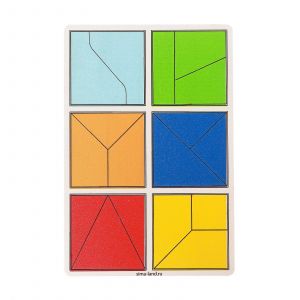 Развивающие игры из дерева. Сложи квадрат 1 уровень - усложненный 