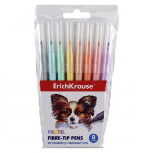 Фломастеры ErichKrause Jolly Friends Pastel Easy Washable 8 цветов 