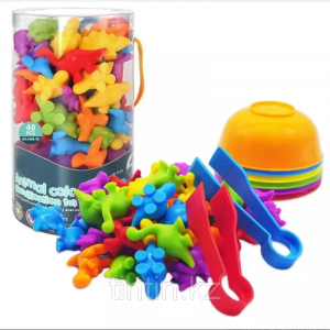 Сортер с пинцетом и чашками Овощи