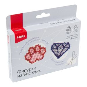 Бис-106 Фигурки из бисера. Брелоки "Алмаз, лапка"