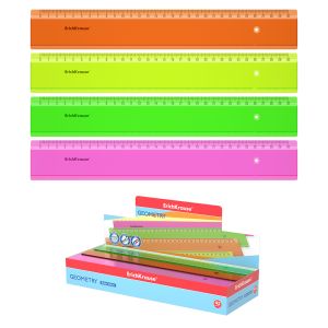 Линейка пластиковая ErichKrause Neon, 30см, ассорти 