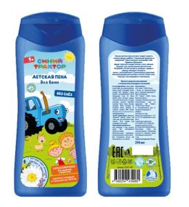 Детская пена для ванн СИНИЙ ТРАКТОР с экс ромашки, череды и лаванды