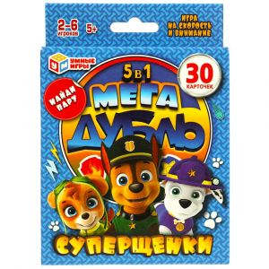 Супер щенки. НАЙДИ ПАРУ! Мега дубль 5 в 1. 30 карточек