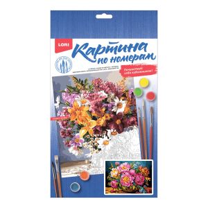 Картина по номерам на картоне 20*28,5 см "Пионы"