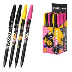 Ручка шариковая ErichKrause R-301 Stick Positive Vibe 0.7, цвет чернил синий 